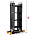 4.7m 15.5FT Aluminium Multipurpose Ladder Telescoping Folding Extension Platform Schwarz